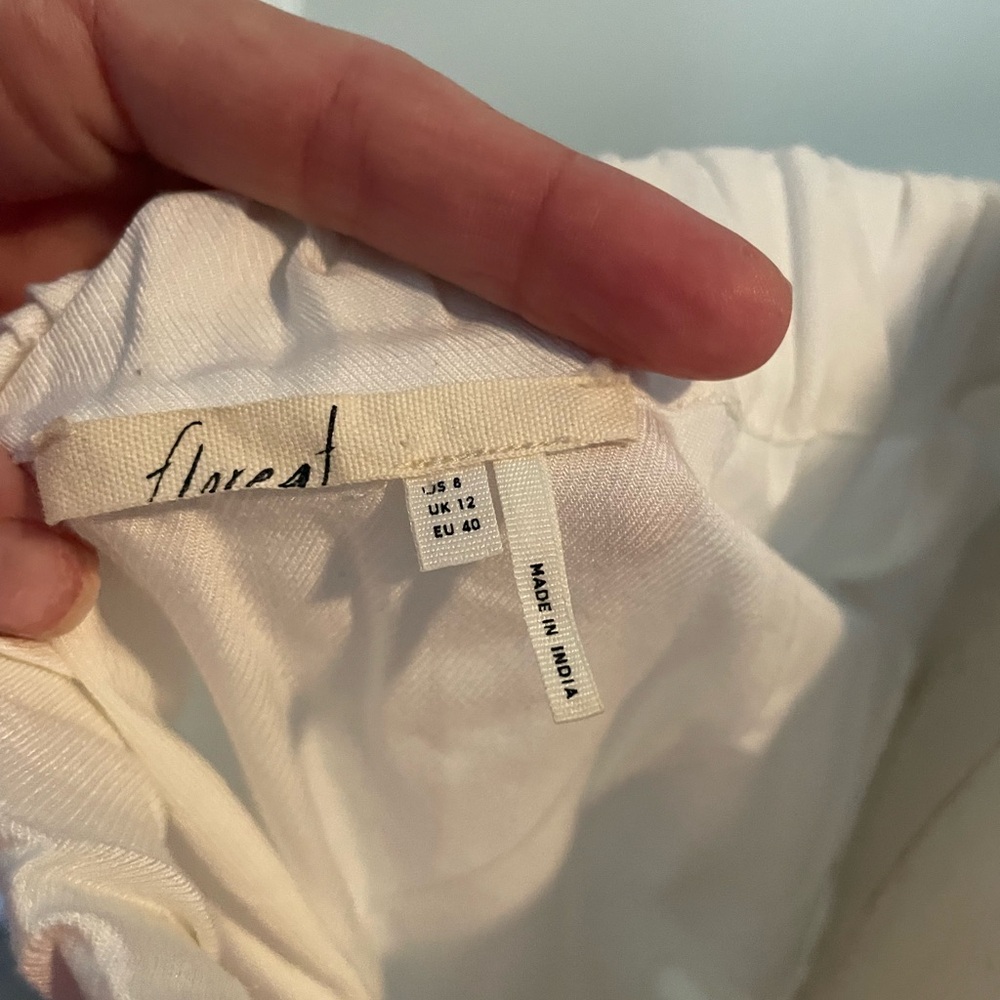 Anthropologie Floreat White Off-Shoulder Long Sleeve Blouse - Picture 3 of 5